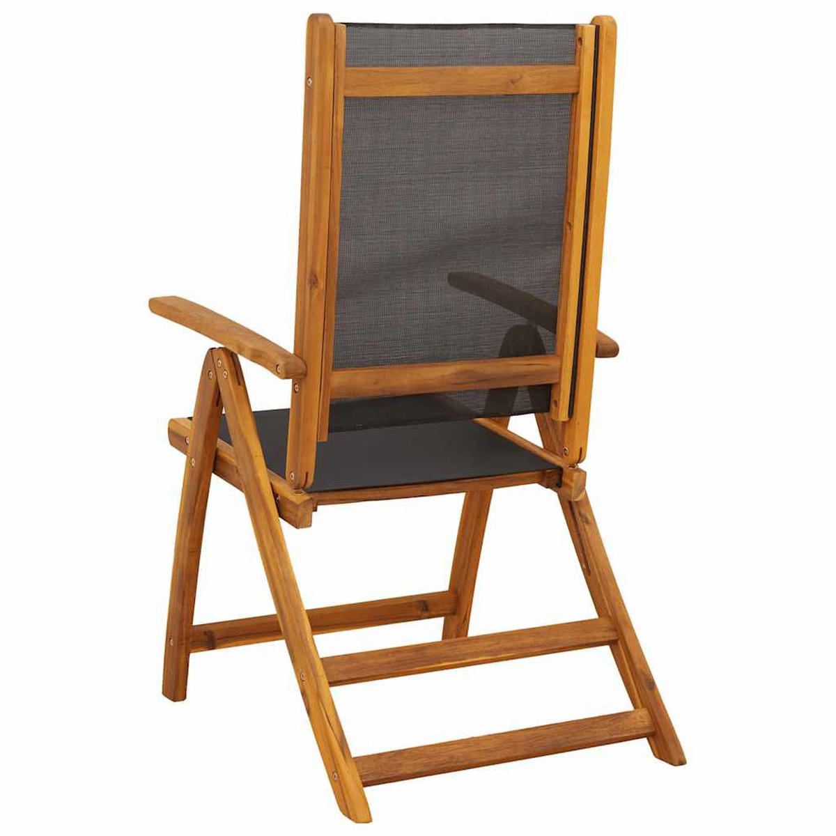 GARTENSTÜHLE 4er Set Klappbar Massivholz Akazie Und Textilene - Braun, Holz (57.5/109/72cm) - vidaXL