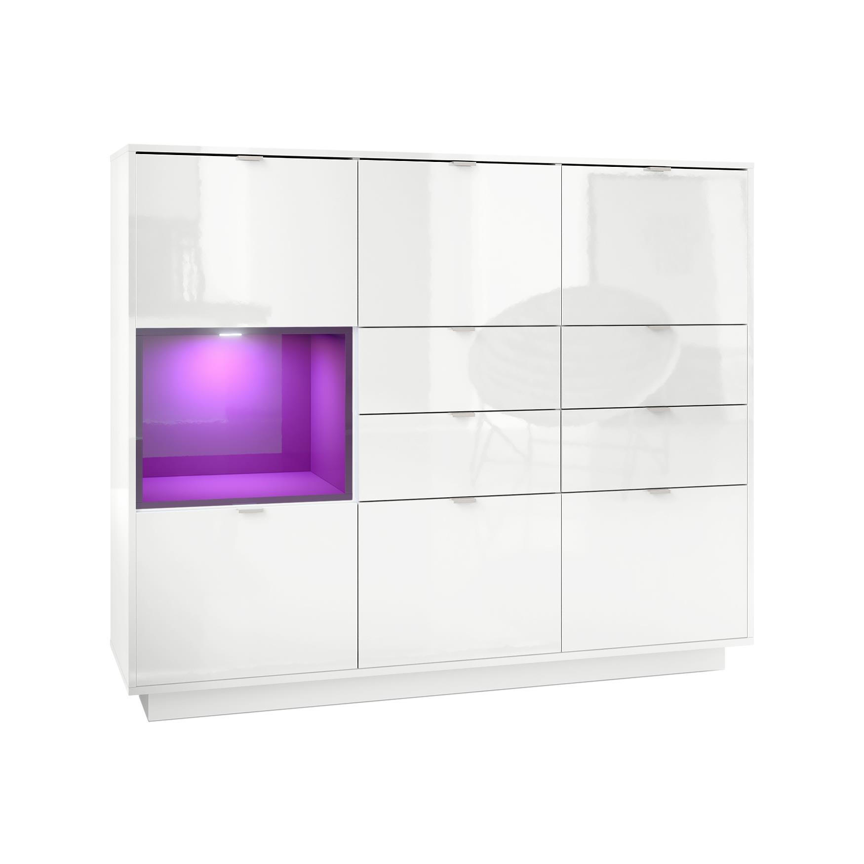 Vladon Highboard Brombeere 153x123x37 cm