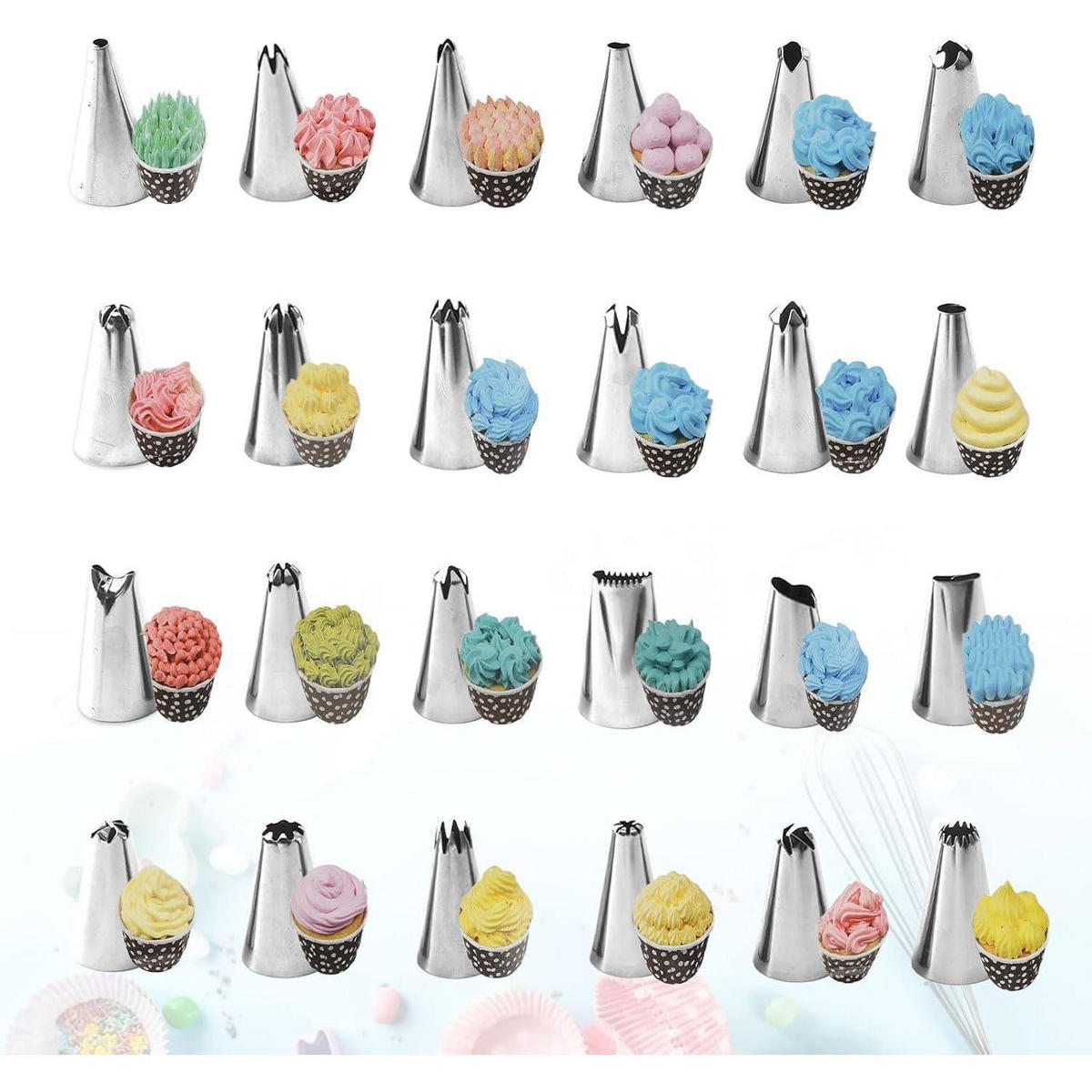 SPRITZBEUTEL Set 62-teilig Edelstahl Silikon Blau - Blau, Kunststoff (16/8/30.5cm)