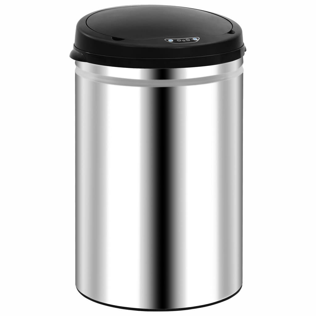 MÜLLEIMER mit Sensor 30L Edelstahl Abfalleimer Automatik - Silberfarben, Metall (30.5/51.5/30.5cm) - DELUKE