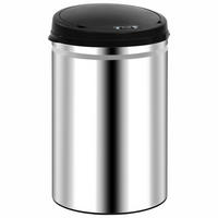 MÜLLEIMER mit Sensor 30L Edelstahl Abfalleimer Automatik - Silberfarben, Metall (30.5/51.5/30.5cm) - DELUKE