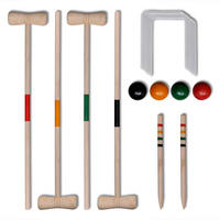KROCKET-SET Holz 4 Spieler - Multicolor, Holz (5/5cm) - vidaXL