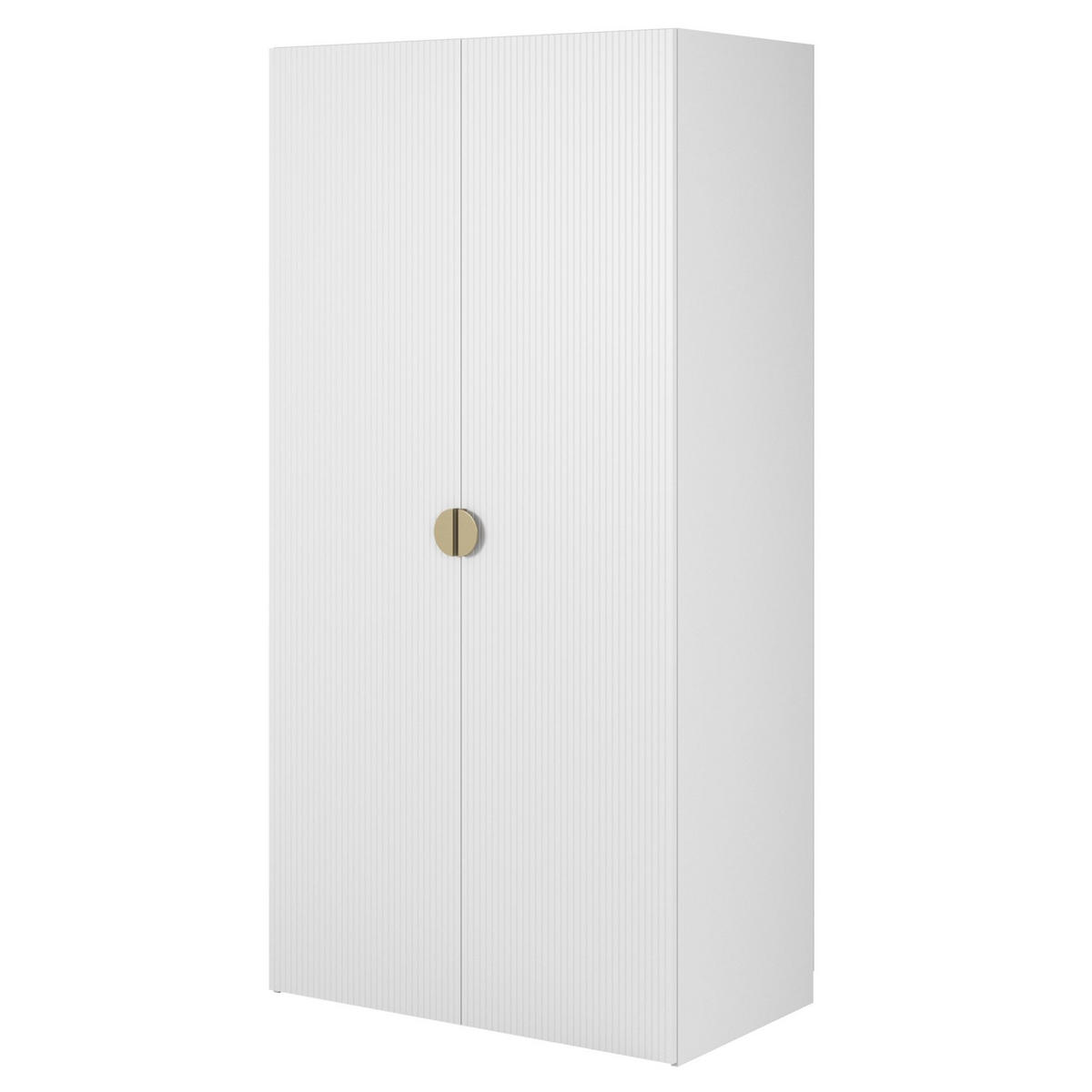 KLEIDERSCHRANK Moonir Weiß 100 cm - Goldfarben/Weiß, Holzwerkstoff/Metall (100/200.5/57cm) - Selsey