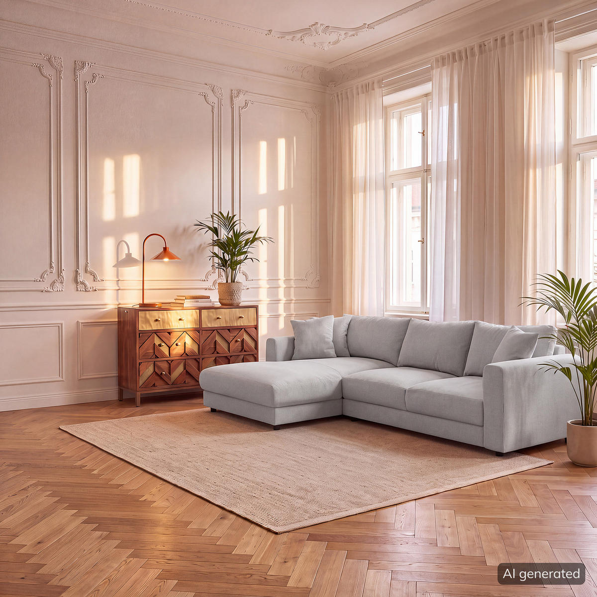 ECKSOFA mit Longchair - Schwarz/Grau, Holz/Kunststoff (286/183cm) - home24
