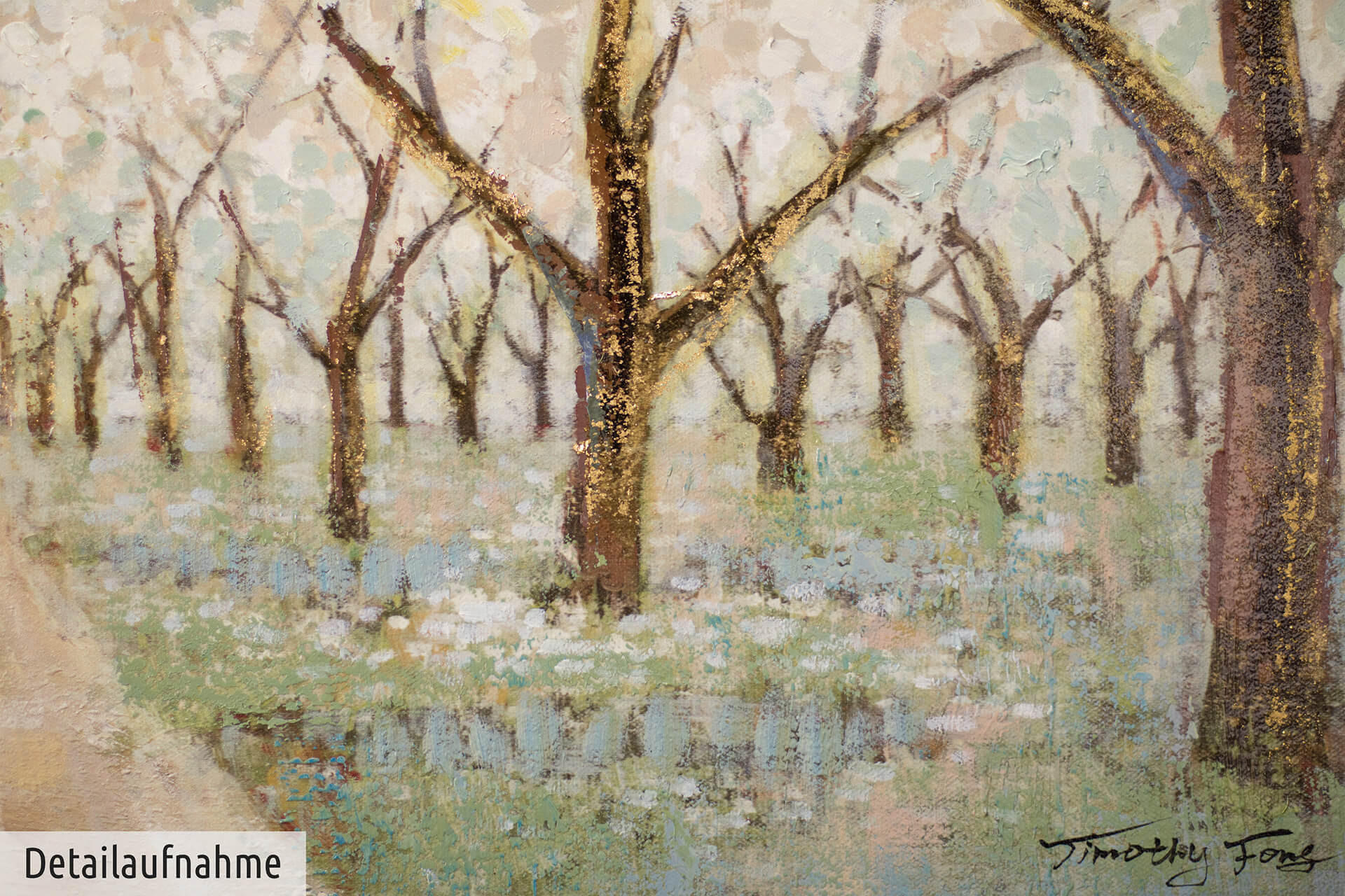 ACRYLBILD HANDGEMALT 100/75 cm - Weiß/Braun, Holz/Textil (1.76/75cm) - KUNSTLOFT