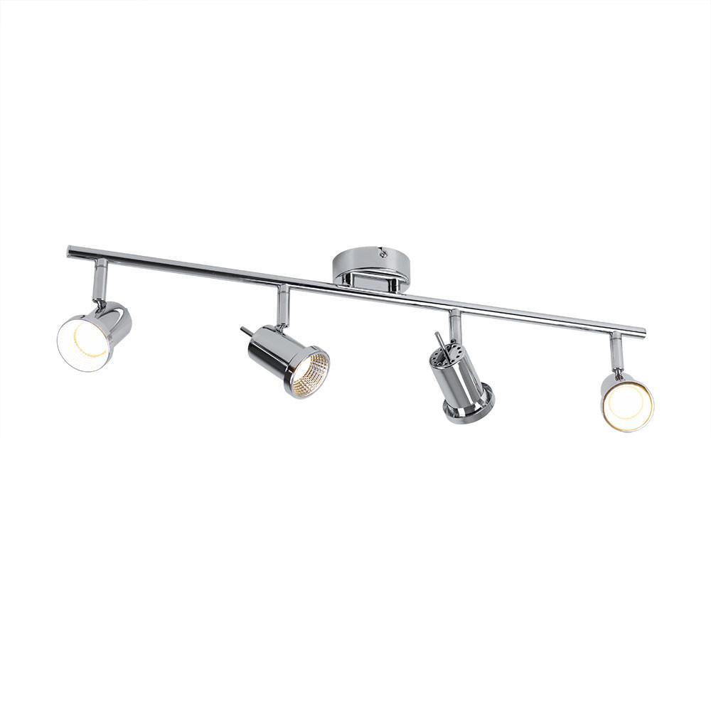 LED DECKENLEUCHTE Chrom silber verstellbar - Silberfarben, Metall (63/8/14cm)