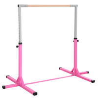 GYMNASTIK Turnreck Reckstange Turnstangen 13-stufige höhenverstellbar Rosa - Rosa, Metall (121/194cm) - HOMCOM