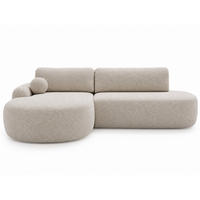 ECKSOFA Aurio O Bouclé-Stoff Creme Links - Creme, Holz/Textil (271/177cm) - Graingold