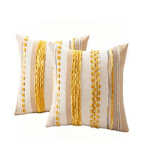 KISSENBEZUG – ohne Füllung – gelb – 45 x 45 cm – 2 Stück - Weiß, Textil (45/45cm)