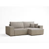 ECKSOFA MIT SCHLAFFUNKTION Zaya Beige Webstoff - Beige/Schwarz, Holz/Holzwerkstoff (255/148cm) - Maison de Reve