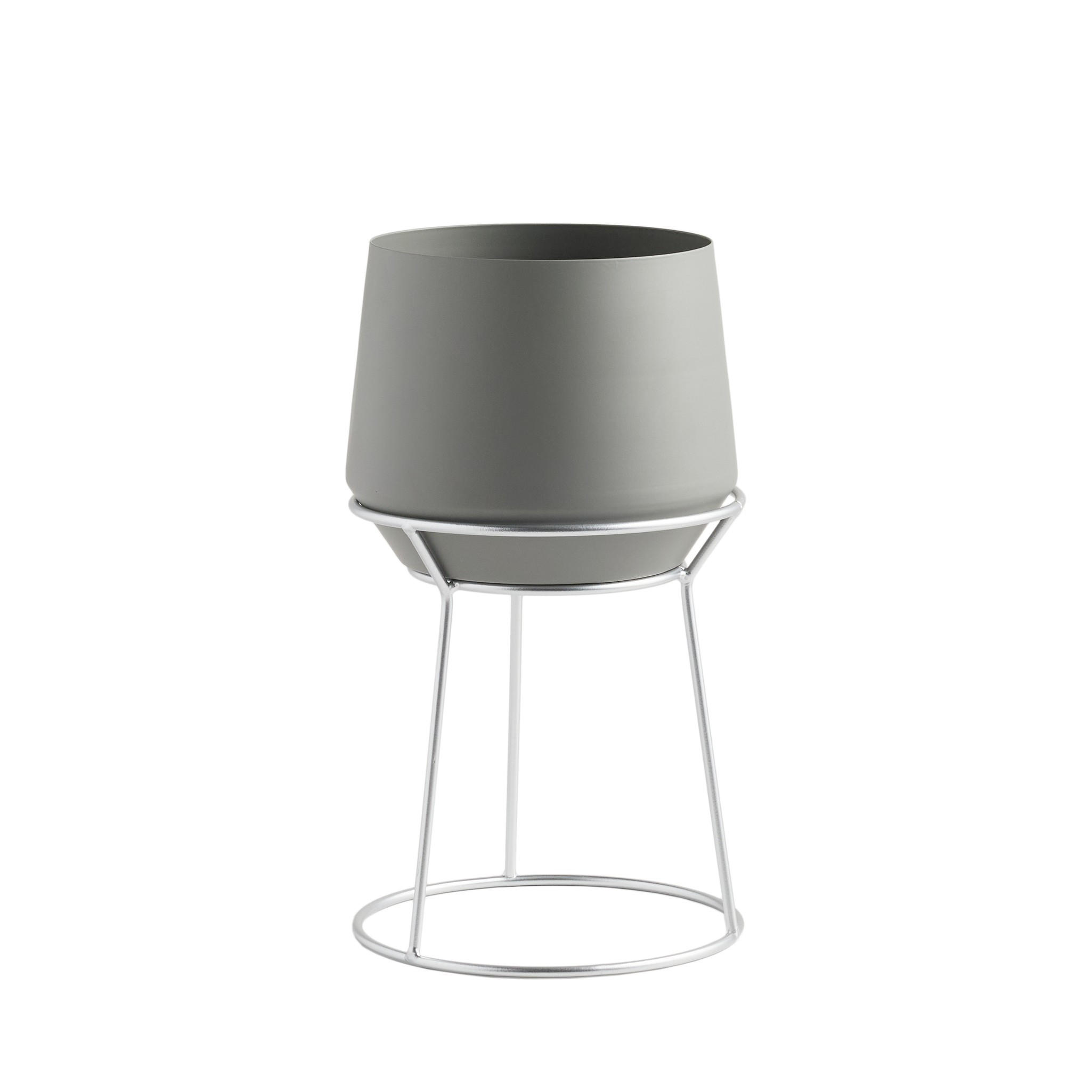 BLUMENTOPF Slownes - Grau, Metall (20/35cm) - home&you