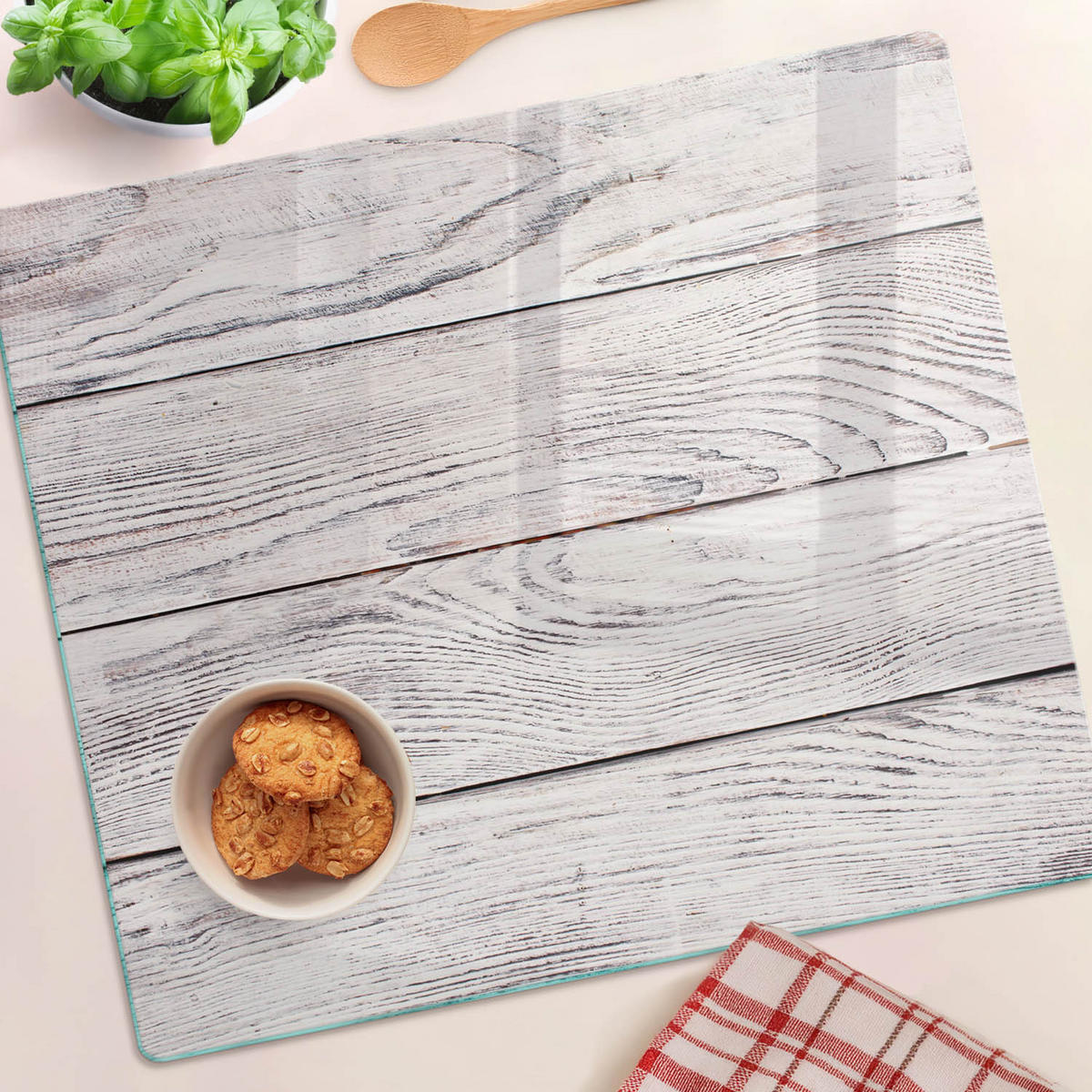 GLASPLATTE 60x52 cm Holzwand - Beige, Glas (60/0.4/52cm) - TULUP
