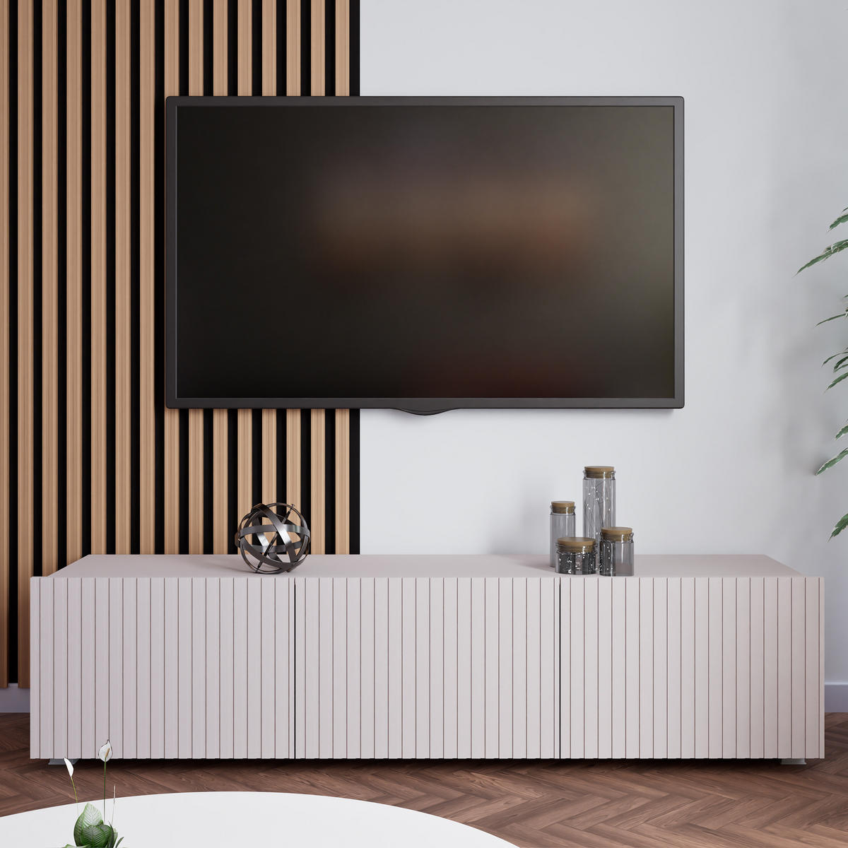 LOWBOARD Kavell mit 2 Türen, 150 cm, stehend/hängend, kaschmir - Kaschmir, Holzwerkstoff (150/37.5/43cm) - Beautysofa