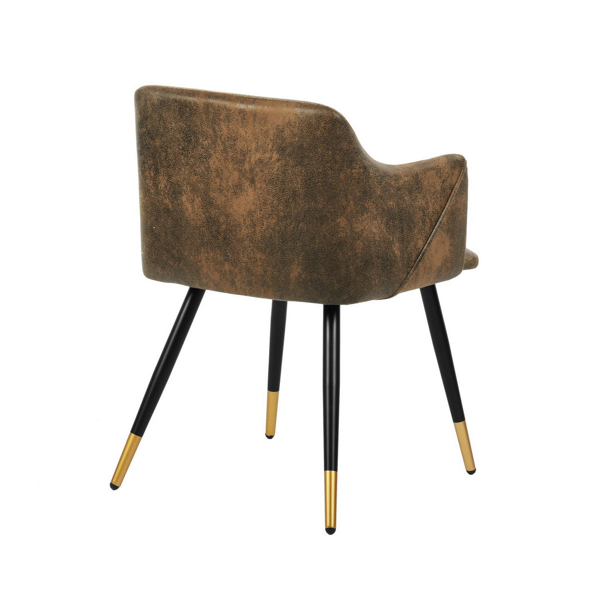 ARMLEHNSTUHL-SET 2 Stück in Samt Metallbeine - Braun, Holz/Textil (52/83/50cm) - Urban Meuble