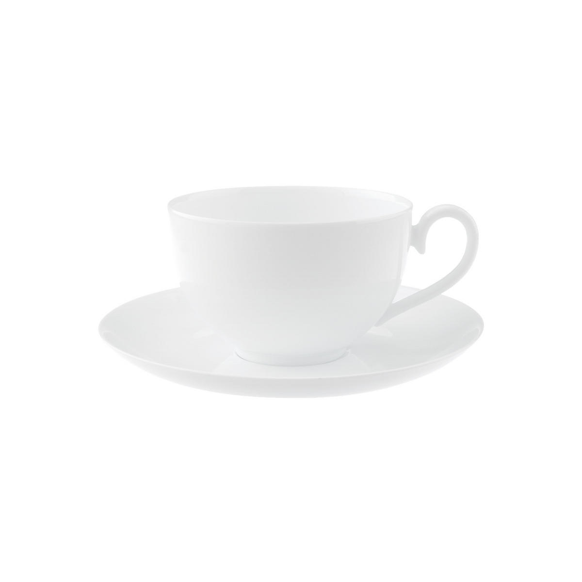 CAFÉ AU LAIT TASSE MIT UNTERTASSE Royal weiß 400 ml - Weiß, Keramik (18/9.3/18cm) - Villeroy & Boch