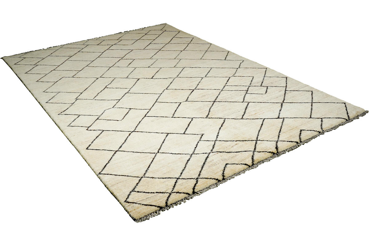 TEPPICH Gabbeh Basi Beige 246/171 cm Schurwolle - Beige, Textil (171/246cm) - Looma