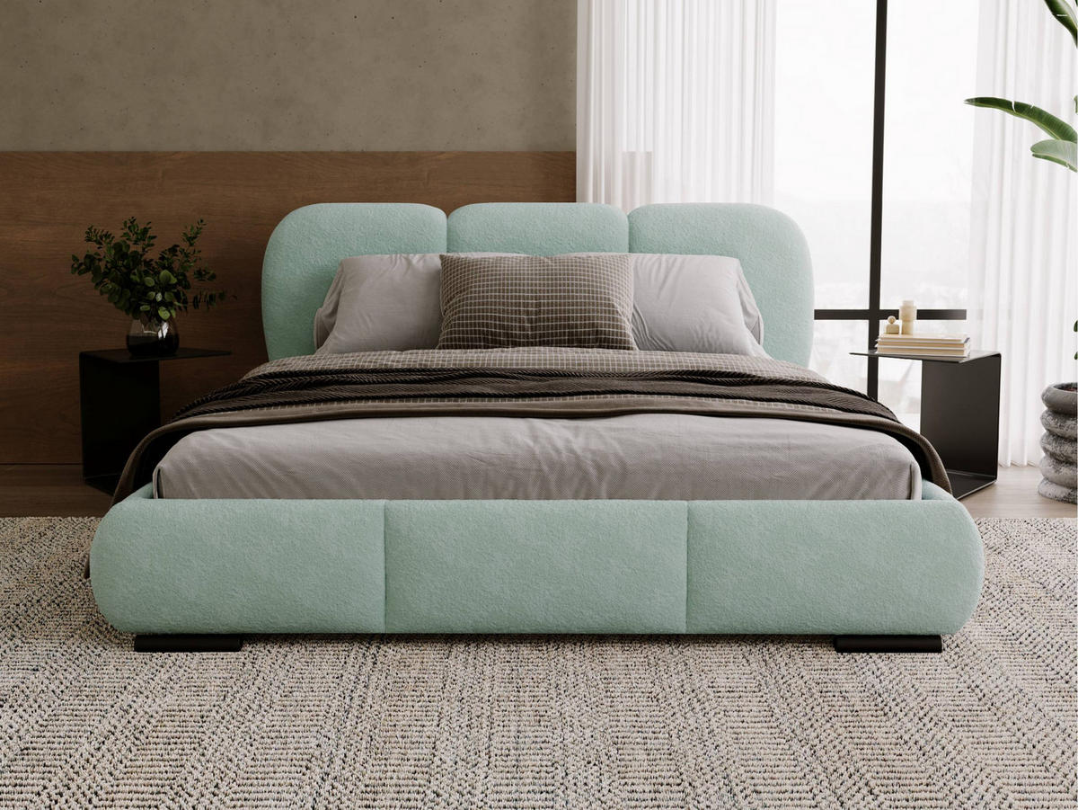 POLSTERBETT Rosa - Eichefarben/Schwarz, Holz/Textil (200/200cm) - MIRJAN24