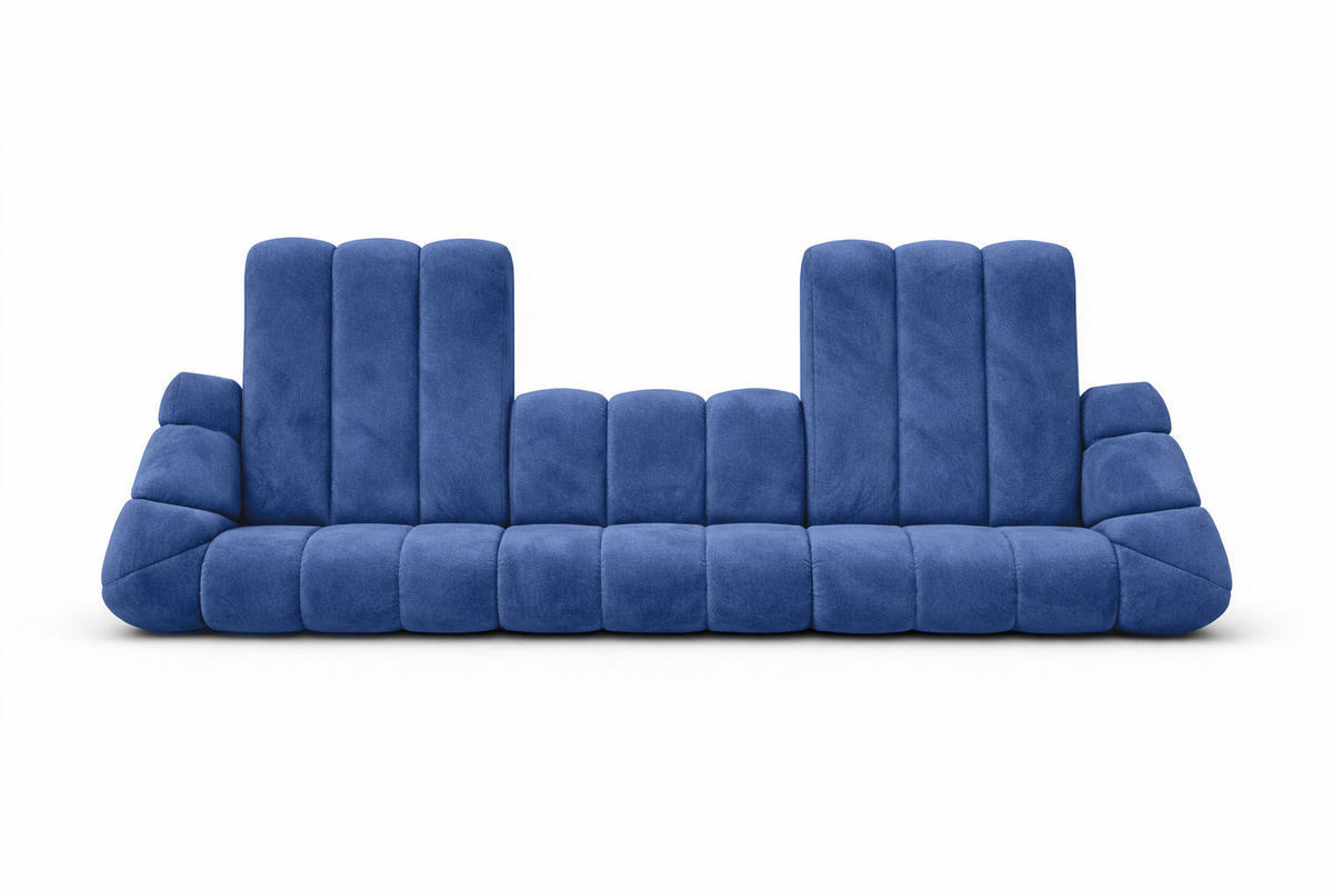 ECKSOFA Modulare U-Form, Veloursstoff Bluvel, Tintenblau, CROISSANT U - Blau, Holz (413/72/190cm) - Kaiser Möbel