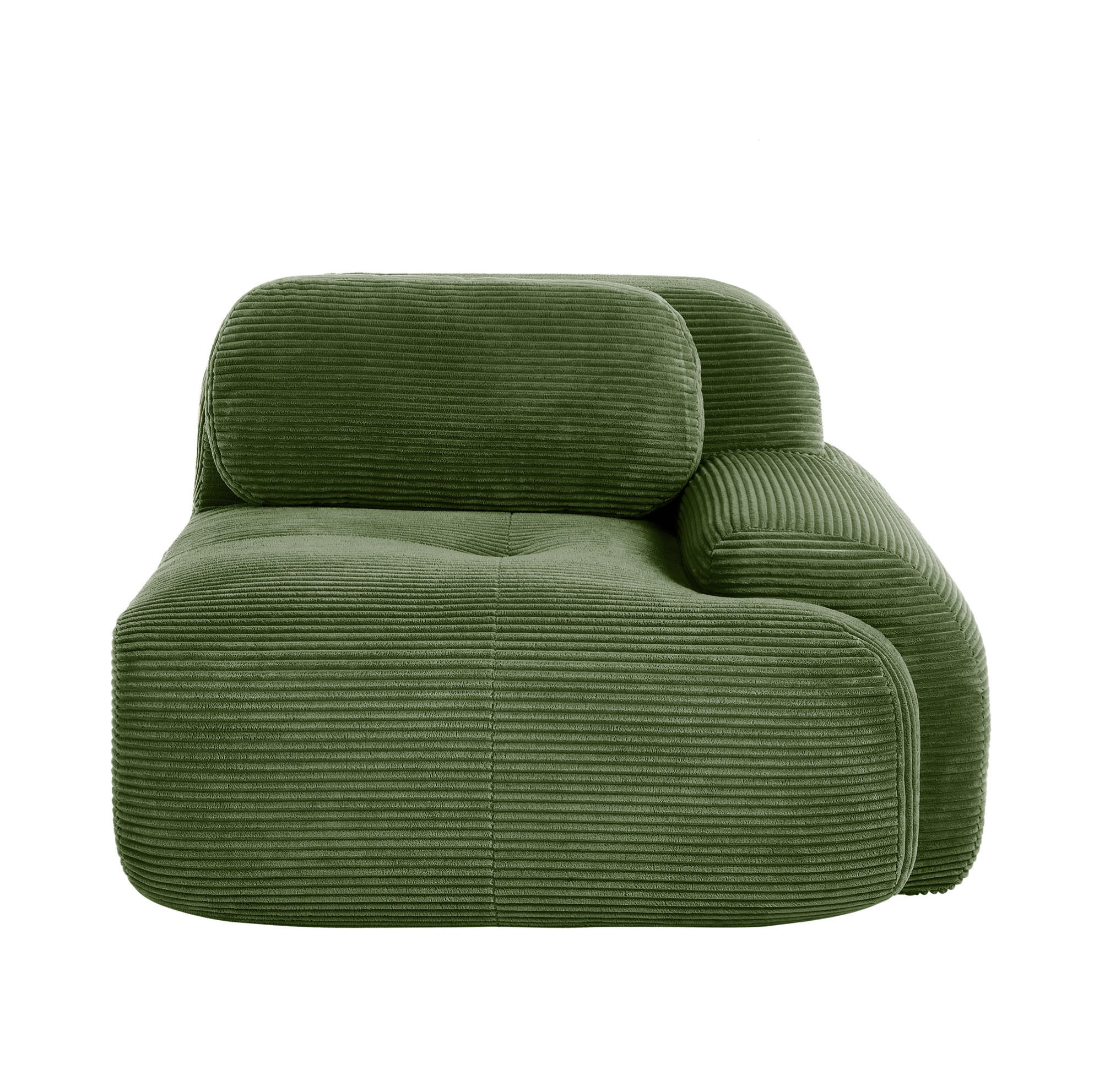 ECKSOFA 104/103/75 cm grün aus Cordstoff modular und montagefrei - Grün, Textil (103/104cm) - OKWISH