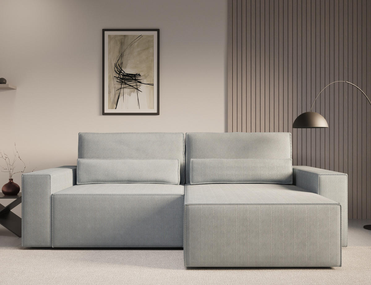 ECKSOFA - Universale Ecksofa DENVER mini - Hellgrau - Poso 110 - Hellgrau, Holzwerkstoff (248/162cm) - Möblo