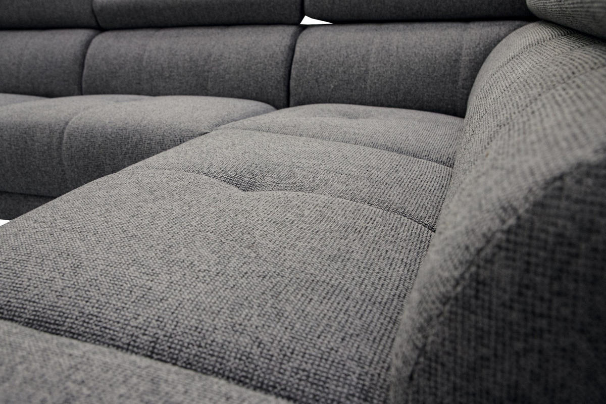 ECKSOFA FIERO 5-Sitzer mit 1 Relaxfunktion, dunkelgrau - Dunkelgrau, Holzwerkstoff/Textil (290/228cm) - Courtois Laville