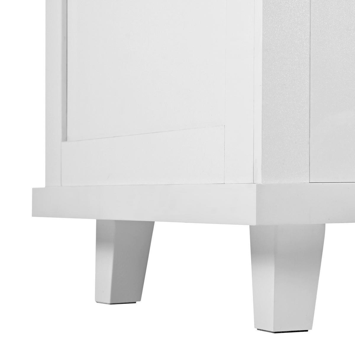 KÜCHENINSEL 112x46.2-76.2x92.7 cm Weiß mit Ausziehplatte & Mülleimer-Fach - Weiß, Holzwerkstoff (112/92.7/76.2cm) - Modfu