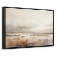 LEINWAND Bilder mit Rahmen - Kunst - Industriell - Grau - Braun - Abstrakt - 60x40 - Sandfarben, Textil (60/40cm) - MuchoWow