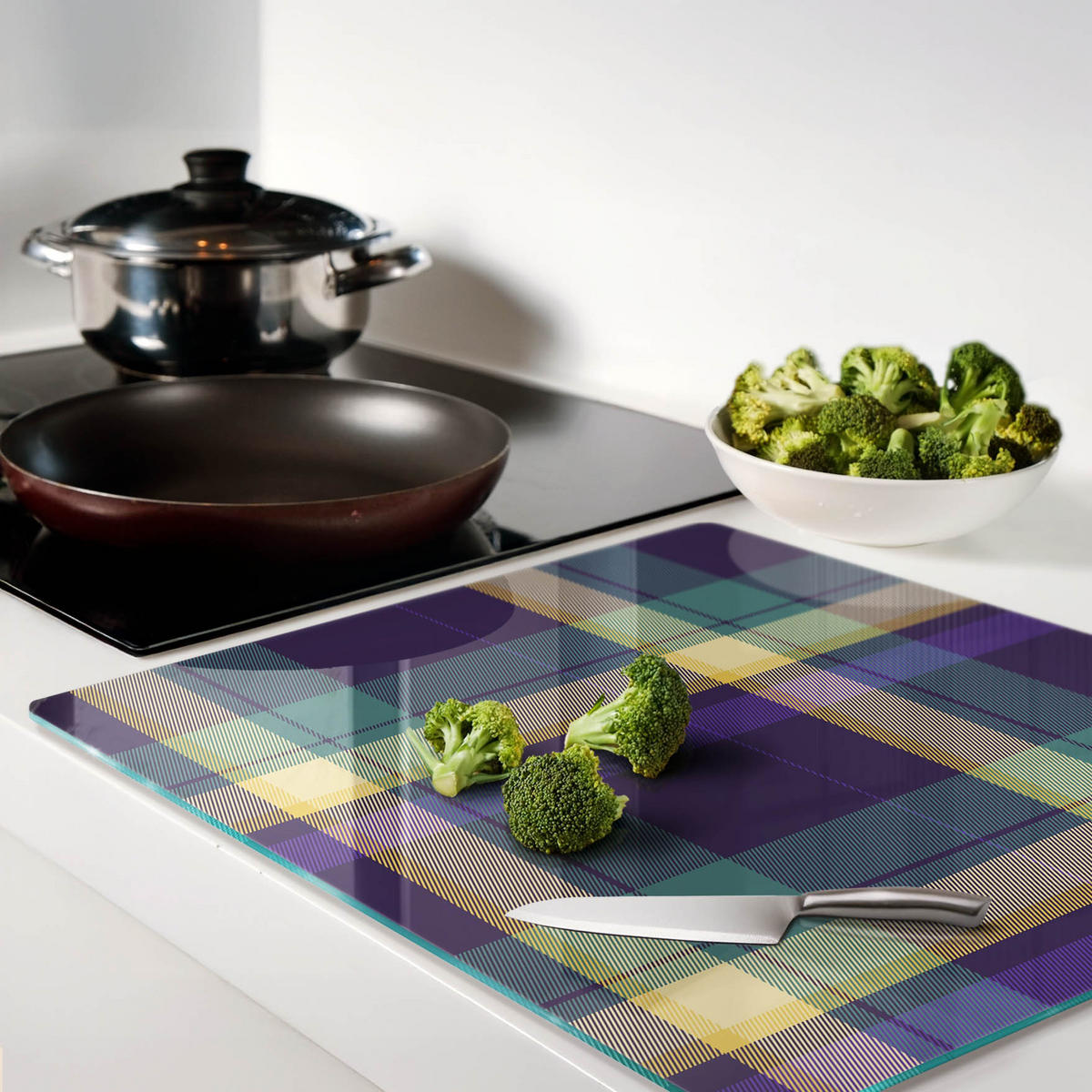 GLASPLATTE 60x52 cm Mesh-Textur - Braun, Glas (60/0.4/52cm) - TULUP