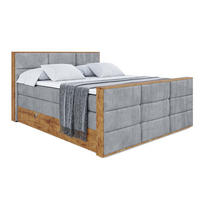 BOXSPRINGBETT mit Matratze H3|H4 und Lattenrost - LOLLI1-Z KING-160x200 - Grau Casablanca - Grau, Holzwerkstoff (160/200cm) - ALTDECOR