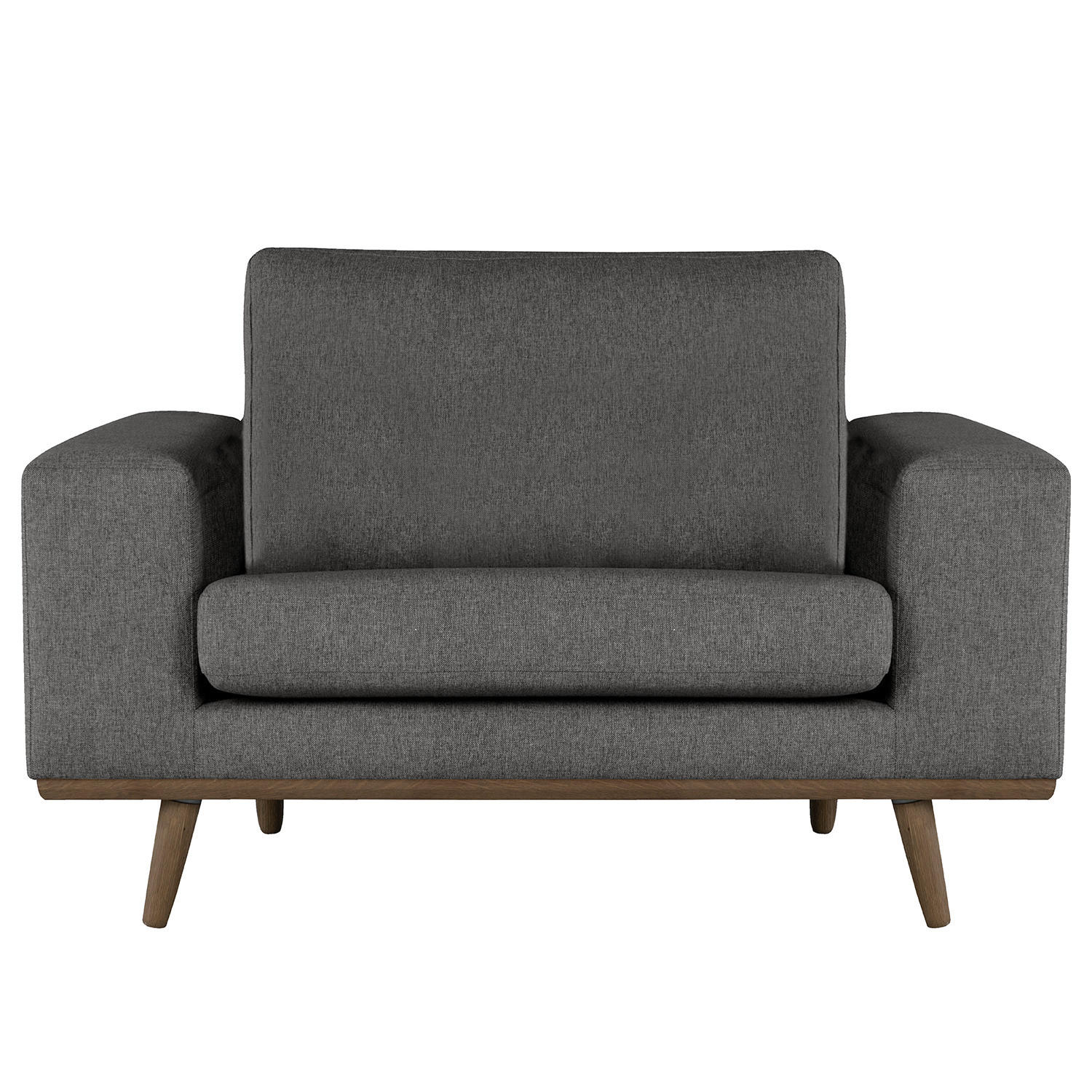 SESSEL - Eichefarben/Dunkelgrau, Textil (122/81/88cm) - home24