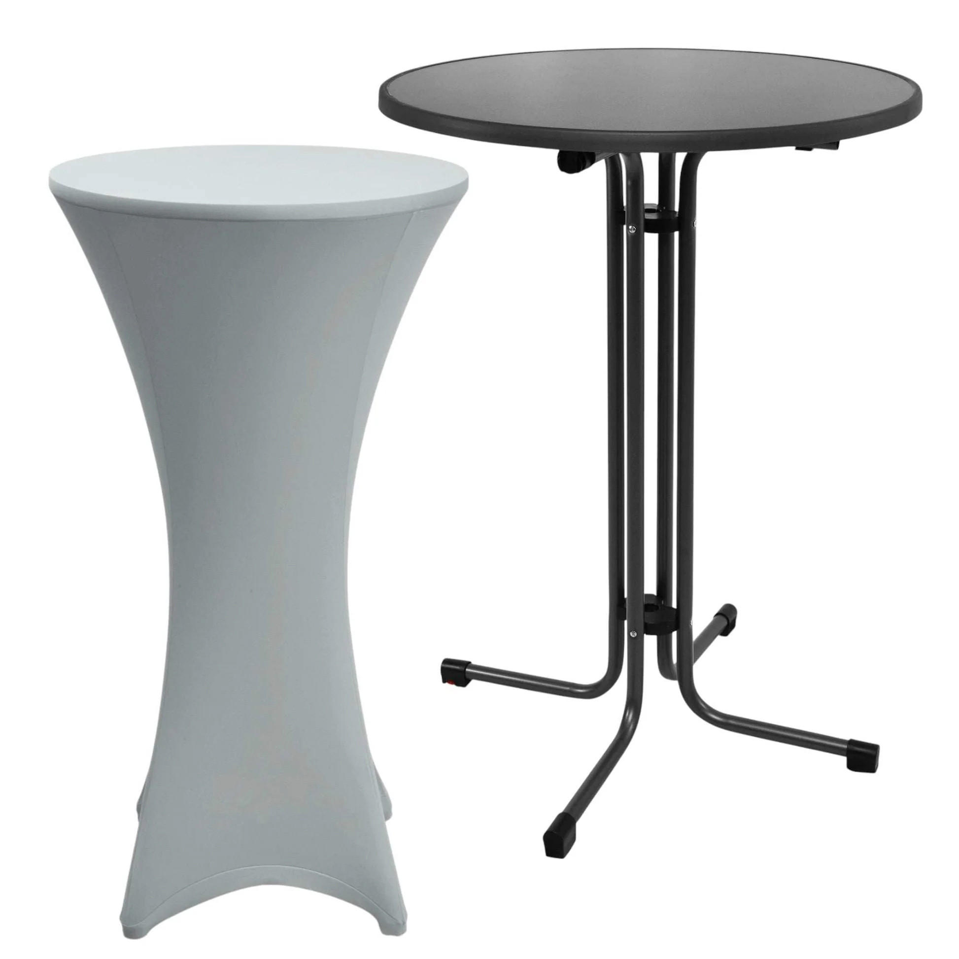 Beautissu Stehtisch Silber 80x110x80 cm