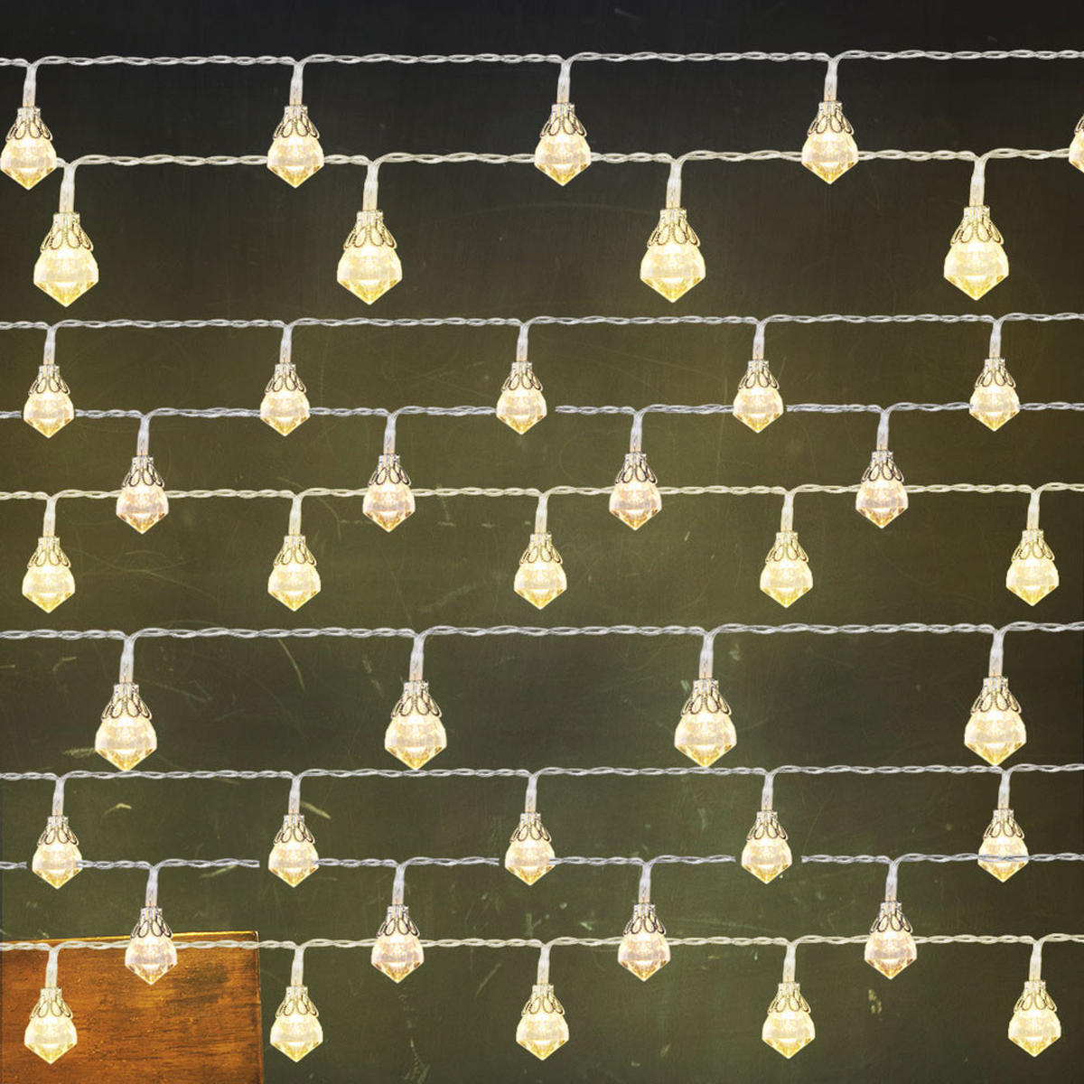 LED DEKOLEUCHTE Silber Kristall Design - Silberfarben, Kunststoff (120/2.2/2.7cm) - Globo Lighting