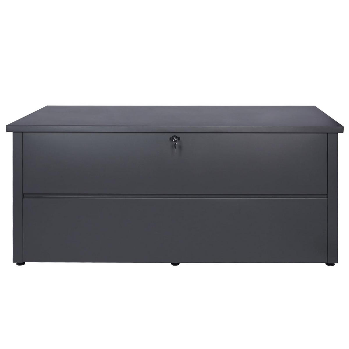 GARTENTRUHE ABSCHLIEßBAR eckig Anthrazit - Anthrazit, Metall (165/69/85cm) - MCW