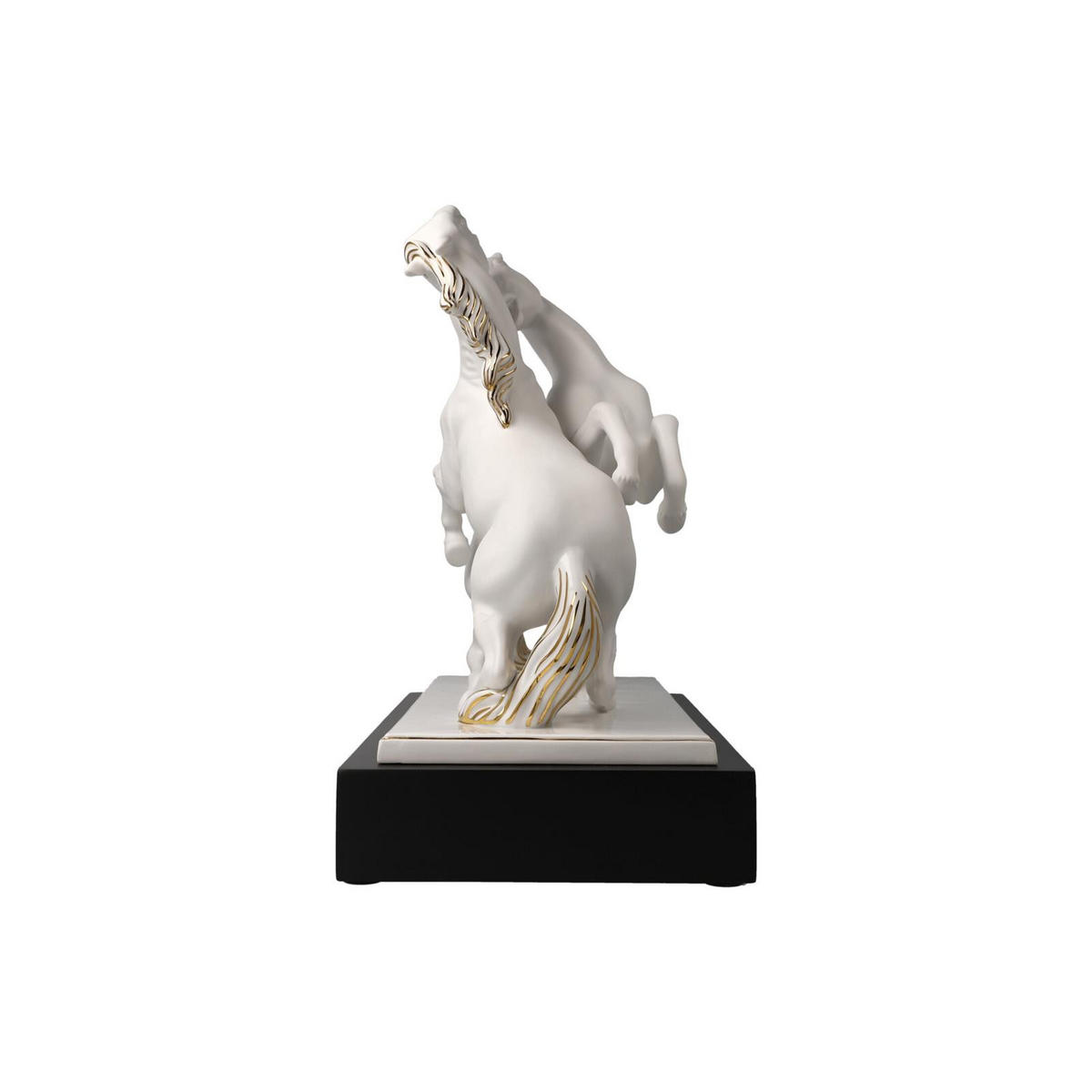 DEKOFIGUR PFERDE ARTISTE ER ALEGRIA Studio 8 Chevaux weiß-gold 32 cm - Goldfarben/Weiß, Keramik (16.5/29/32cm) - Goebel