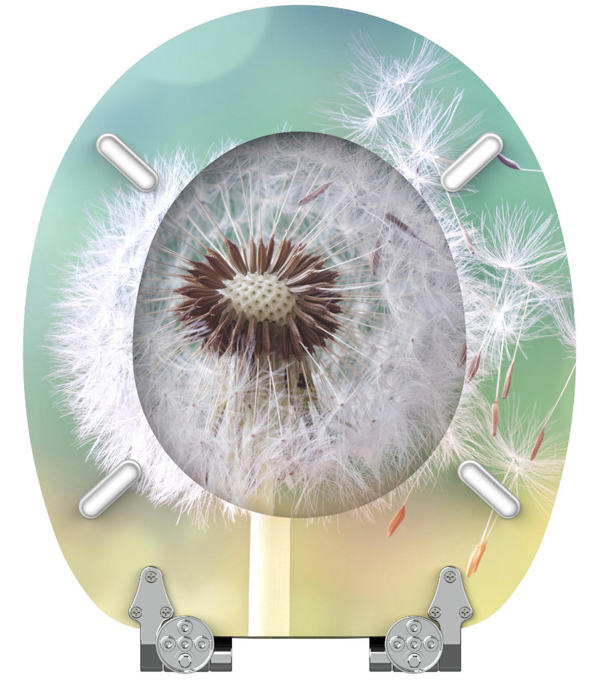 WC-SITZ mit Absenkautomatik Pusteblume - Türkis, Holzwerkstoff (38/6/47cm) - Sanilo