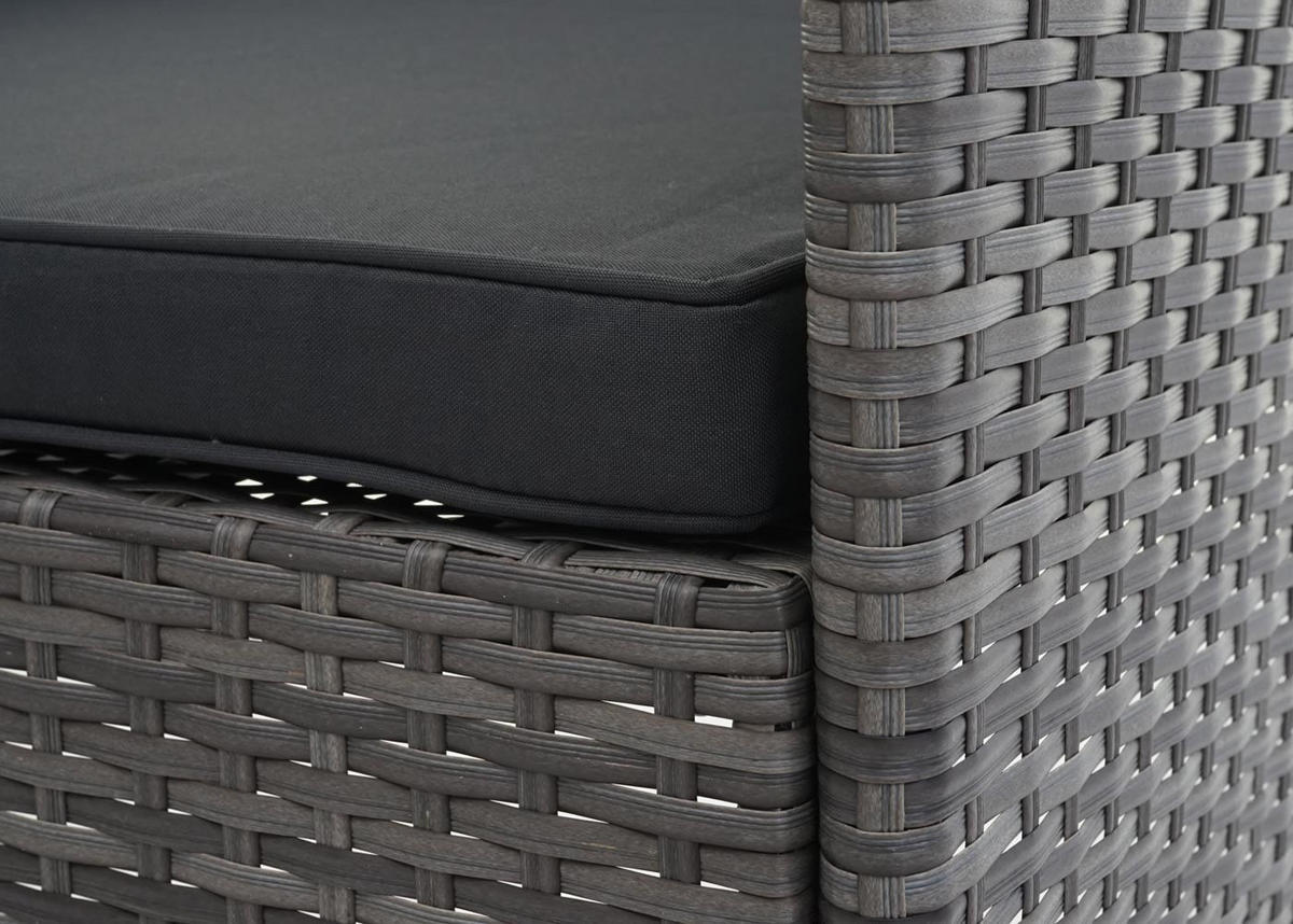 GARTEN-SET Grau Kissen Dunkelgrau - Grau, Metall - PROREGAL