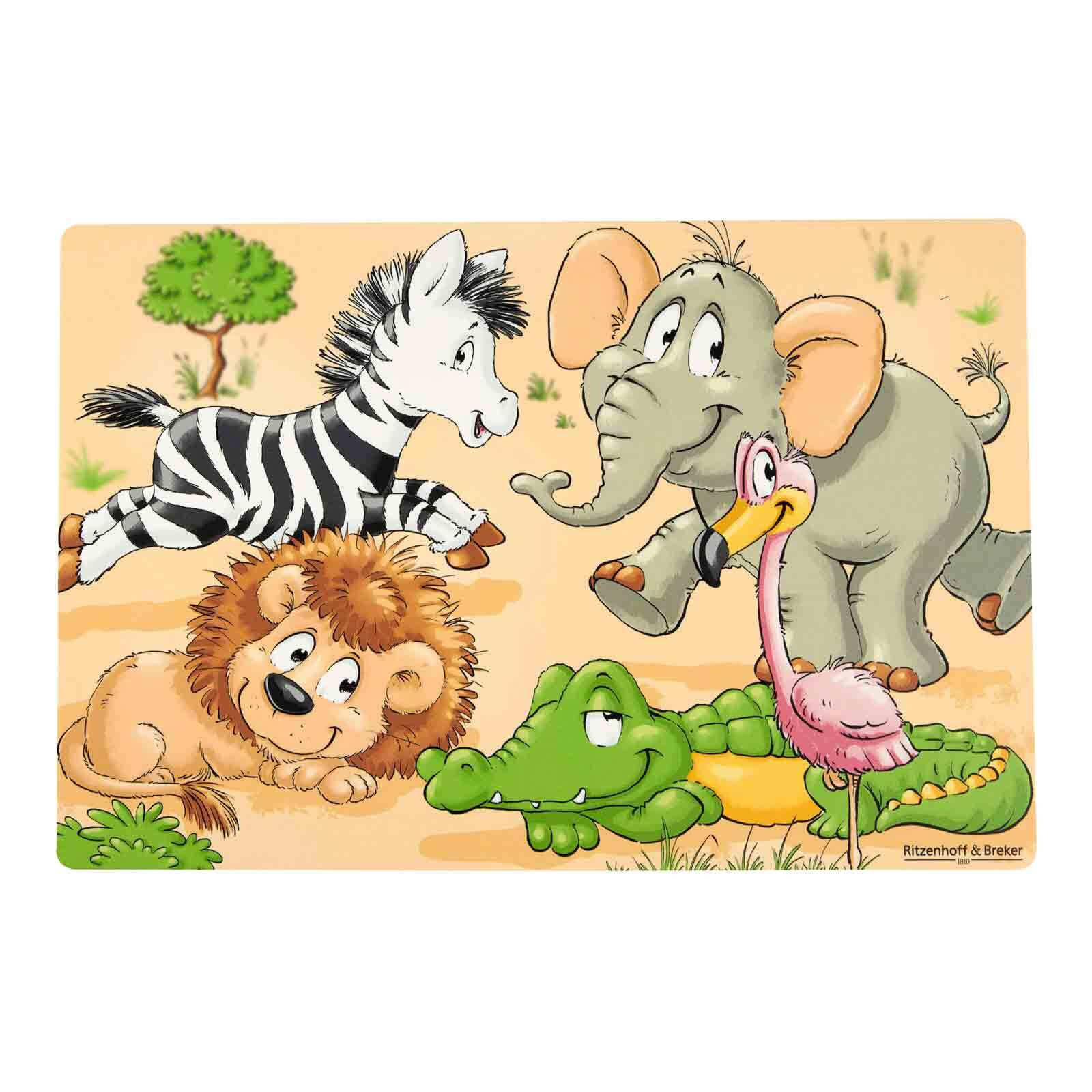 PLATZSET Happy Zoo Zoo-Tiere 45 x 30 cm - Braun, Kunststoff (45/30/2cm) - Ritzenhoff Breker