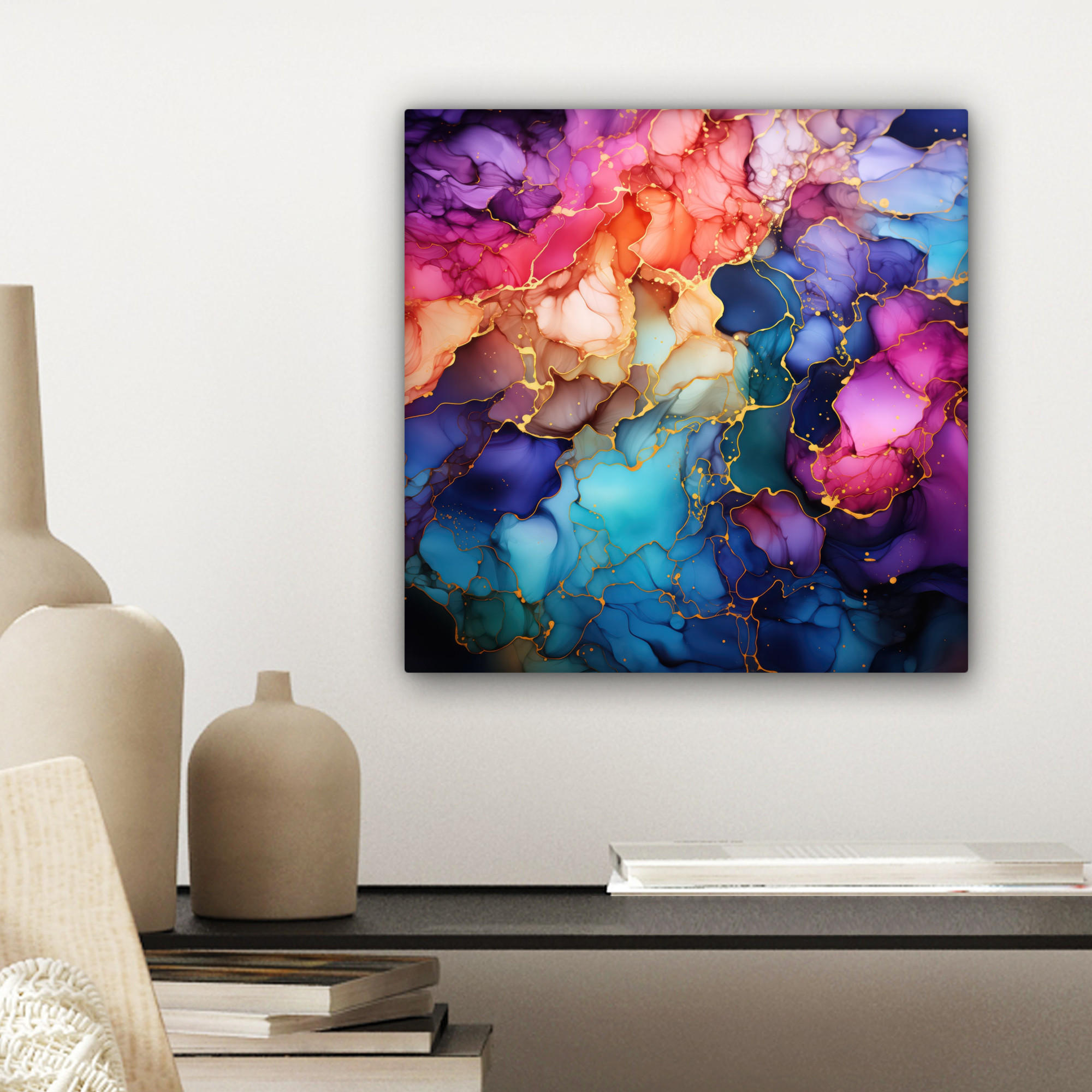 LEINWANDBILD Marmor - Bunt - Abstrakt 20x20 cm - Multicolor, Textil (20/20cm) - MuchoWow