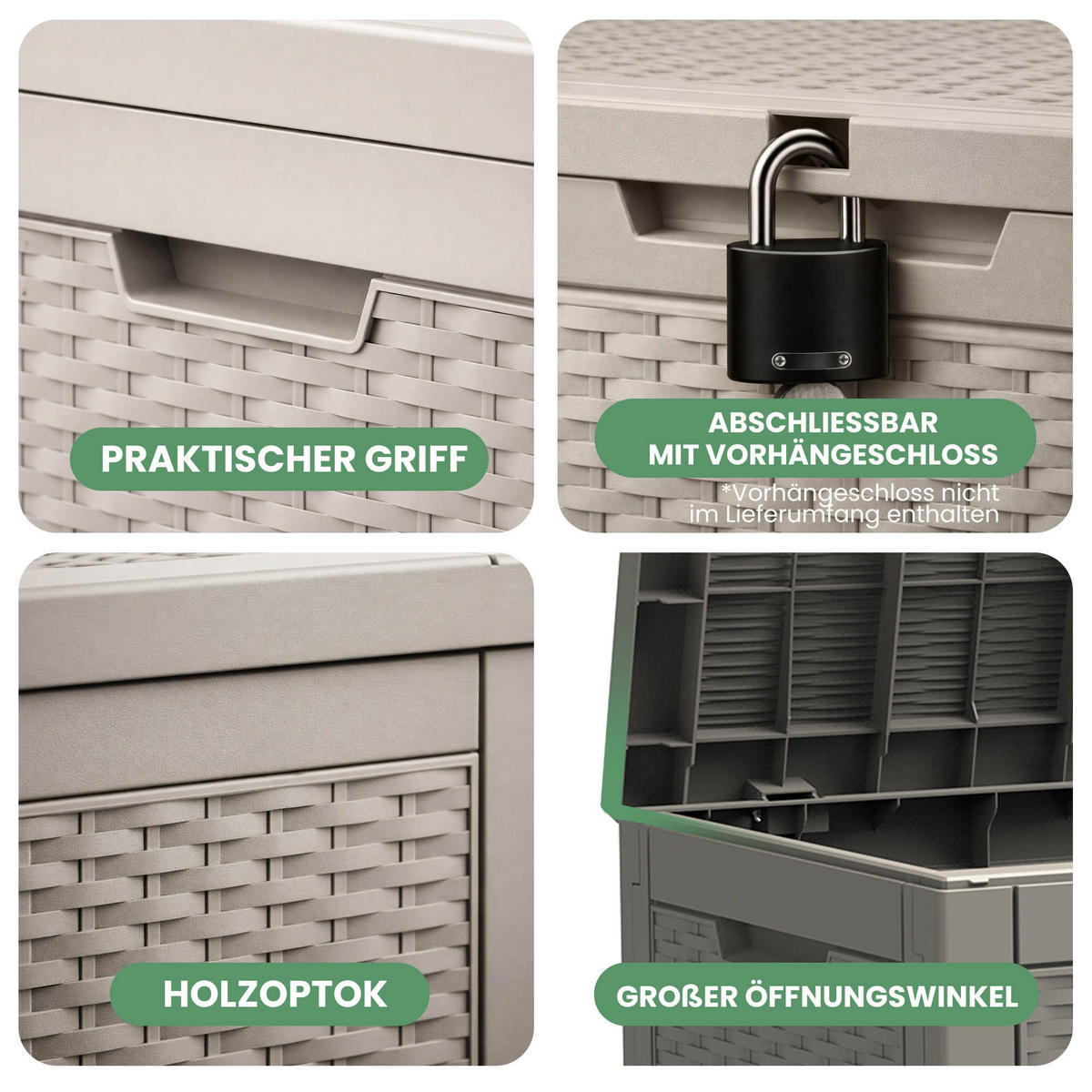 GARTENBOX 340L Grau - Grau, Kunststoff (119/58.8/51.7cm) - Akord