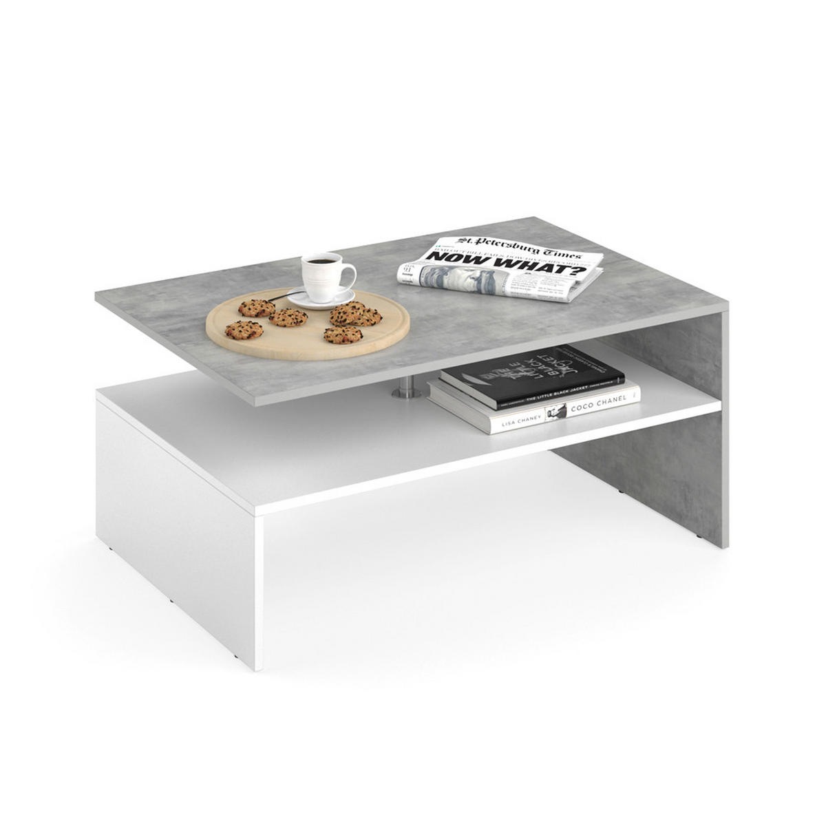 COUCHTISCH Amato Beton 90 x 60 cm - Schieferfarben, Holzwerkstoff (60/90/42cm) - Vicco
