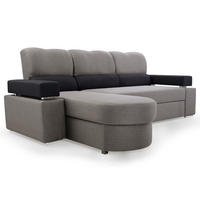 ECKSOFA Magic Schwarz/Grau Bahama 34 + Bahama 36 Ausführung: Links - Schwarz/Grau, Naturmaterialien (252/175cm) - imoebel24