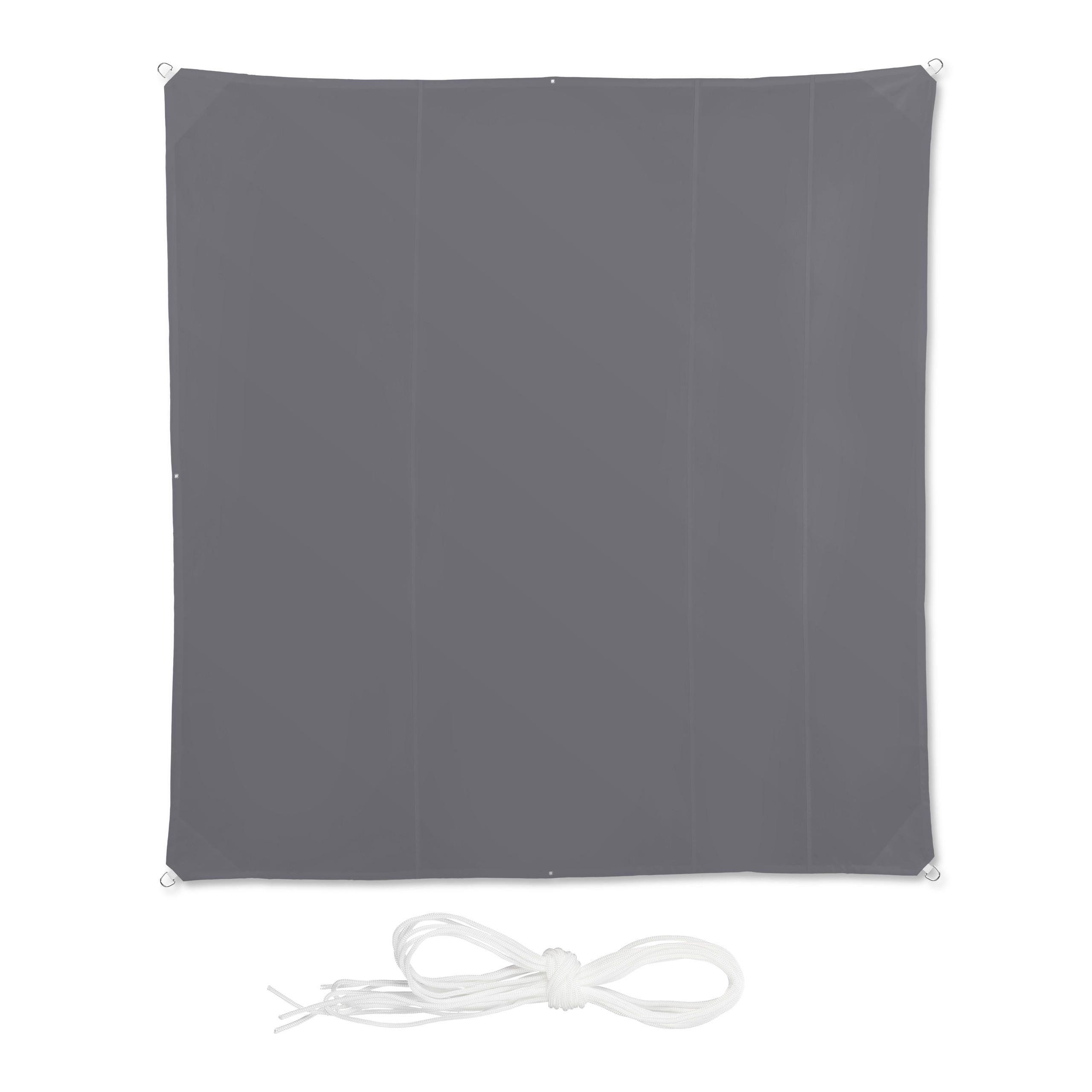 SONNENSEGEL - Grau, Textil/Metall (500/500cm) - Relaxdays