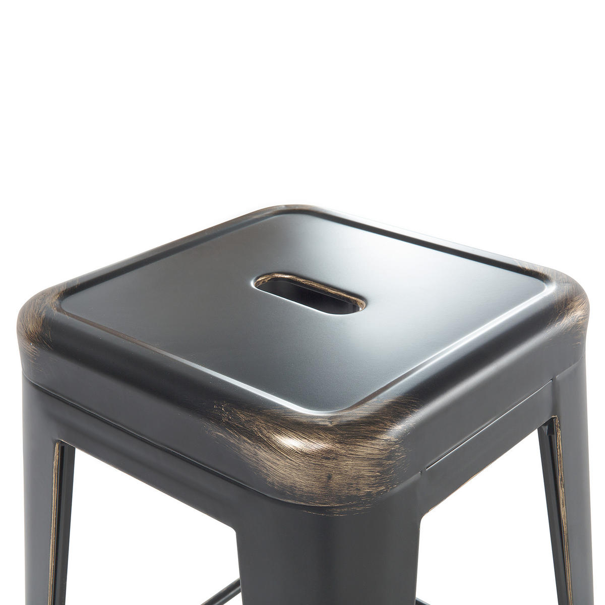HOCKER 2er-Set Metall Schwarz Cabrillo - Schwarz, Metall (42/60/42cm) - Beliani