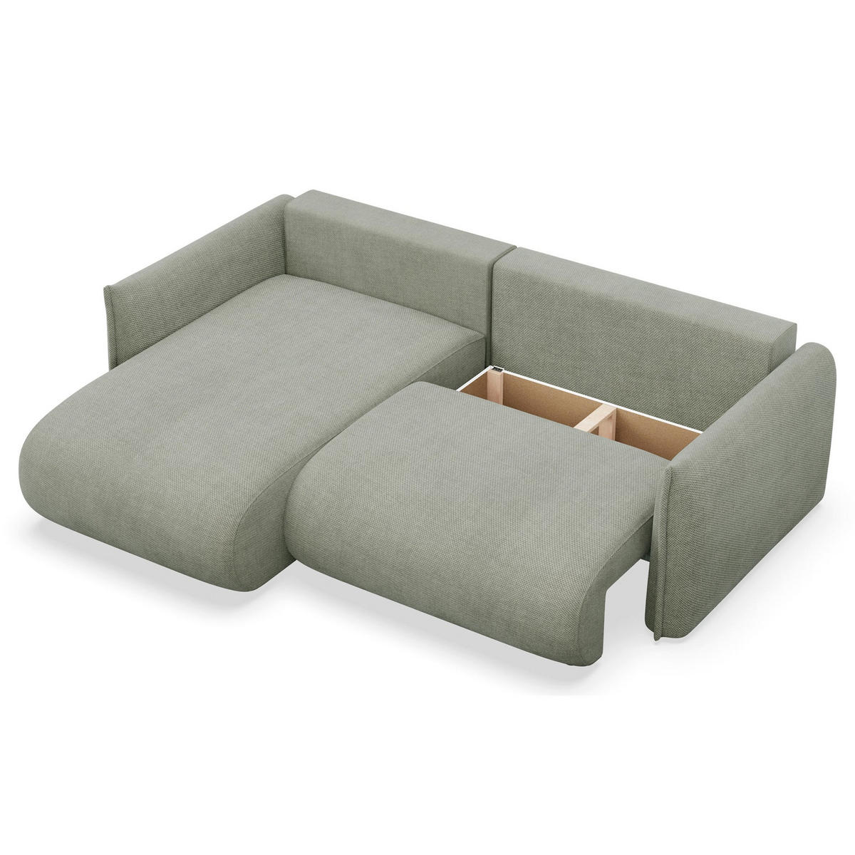 ROHOVÁ SEDAČKA Cushi šalvějově zelená žinylka - černá/světle zelená, textil/plast (252/183cm) - Selsey