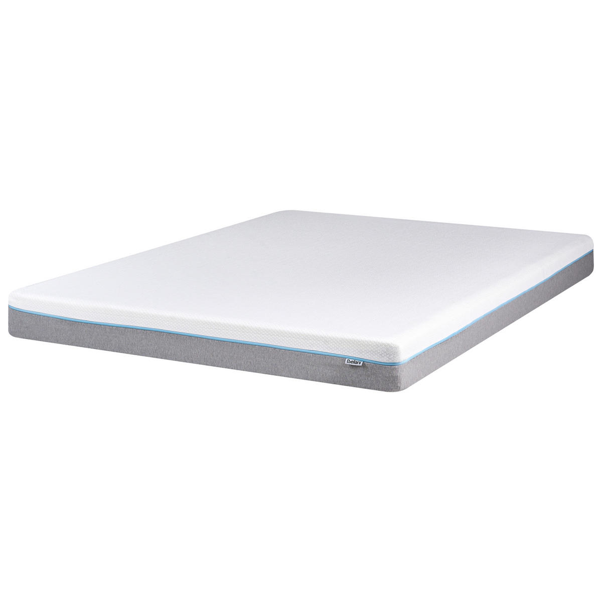 SALTEA DIN SPUMĂ CU MEMORIE H3/4 fixă 180/200 cm Glee - albastru/alb, material textil (180/200cm) - Beliani