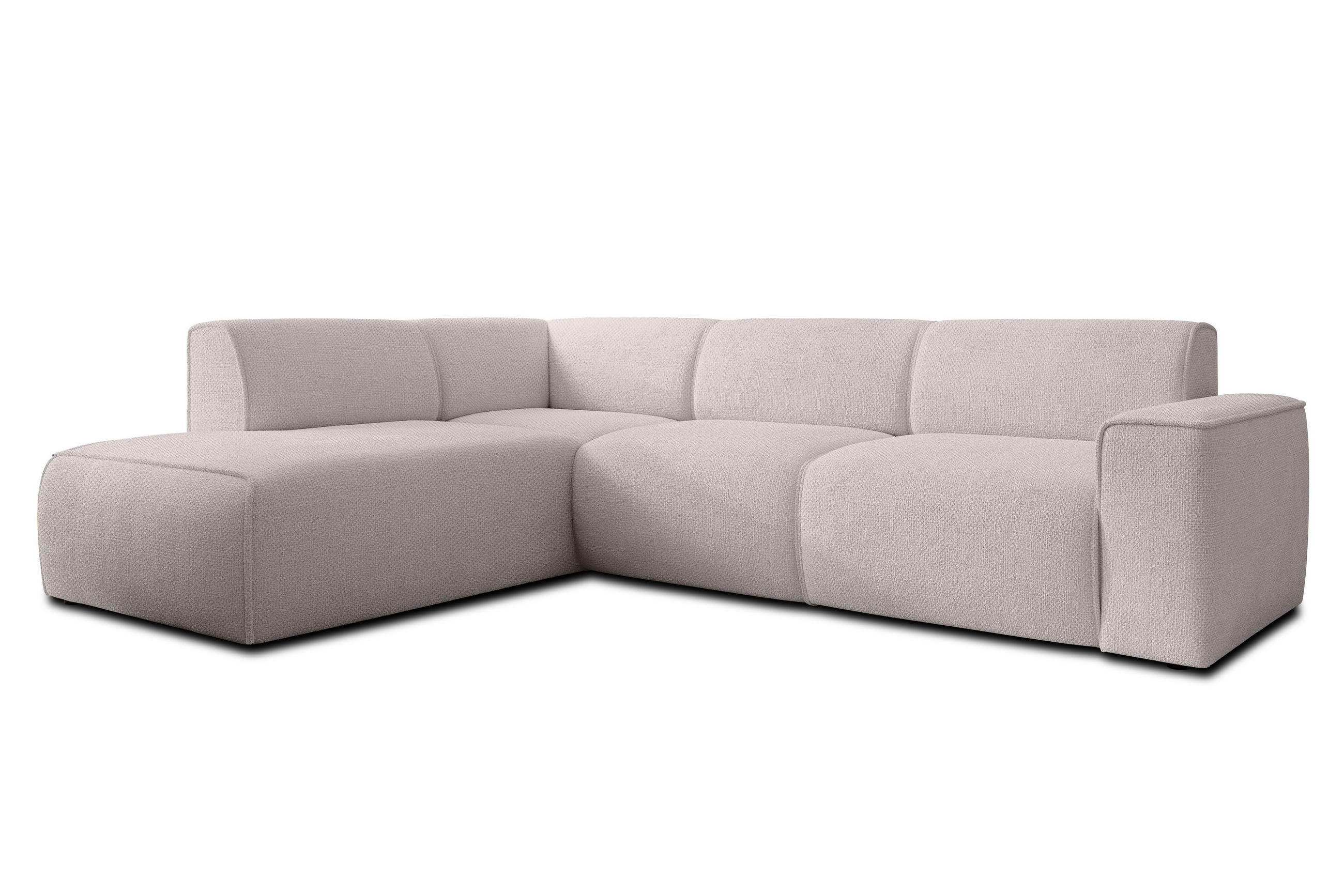 ECKSOFA L Form Didim Taupe 292/220/78 cm – großes Sofa stilvoll & bequem L - Taupe/Schwarz, Kunststoff/Textil (220/292cm) - AX Living