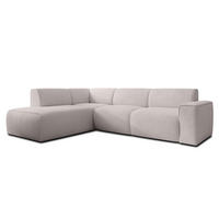 ECKSOFA L Form Didim Taupe 292/220/78 cm – großes Sofa stilvoll & bequem L - Taupe/Schwarz, Kunststoff/Textil (220/292cm) - AX Living
