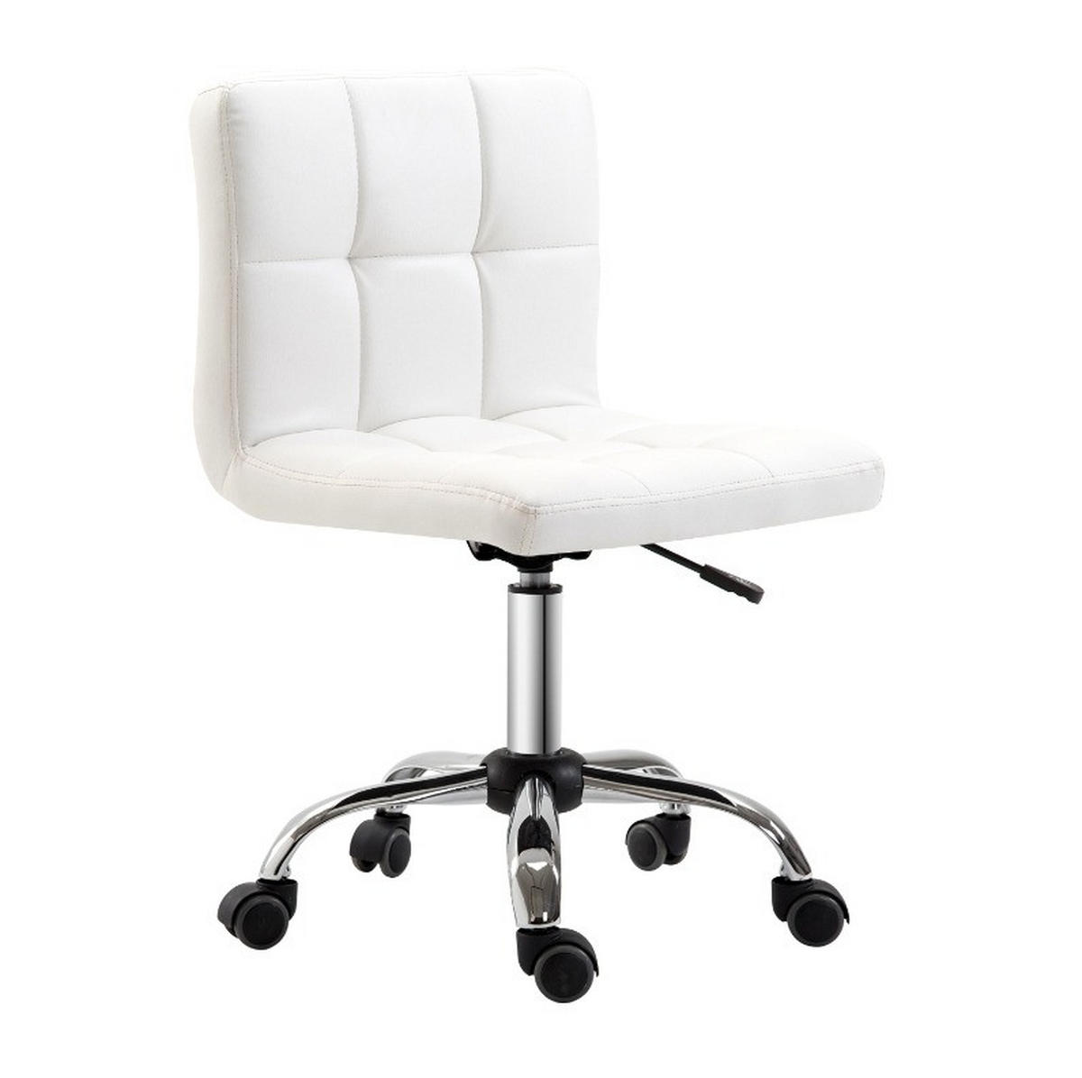DREHSTUHL in Weiß höhenverstellbar mit Kunstleder und 5 Rollen,51/92/46 cm - Weiß, Kunststoff (46/92/51cm) - Flora Grace