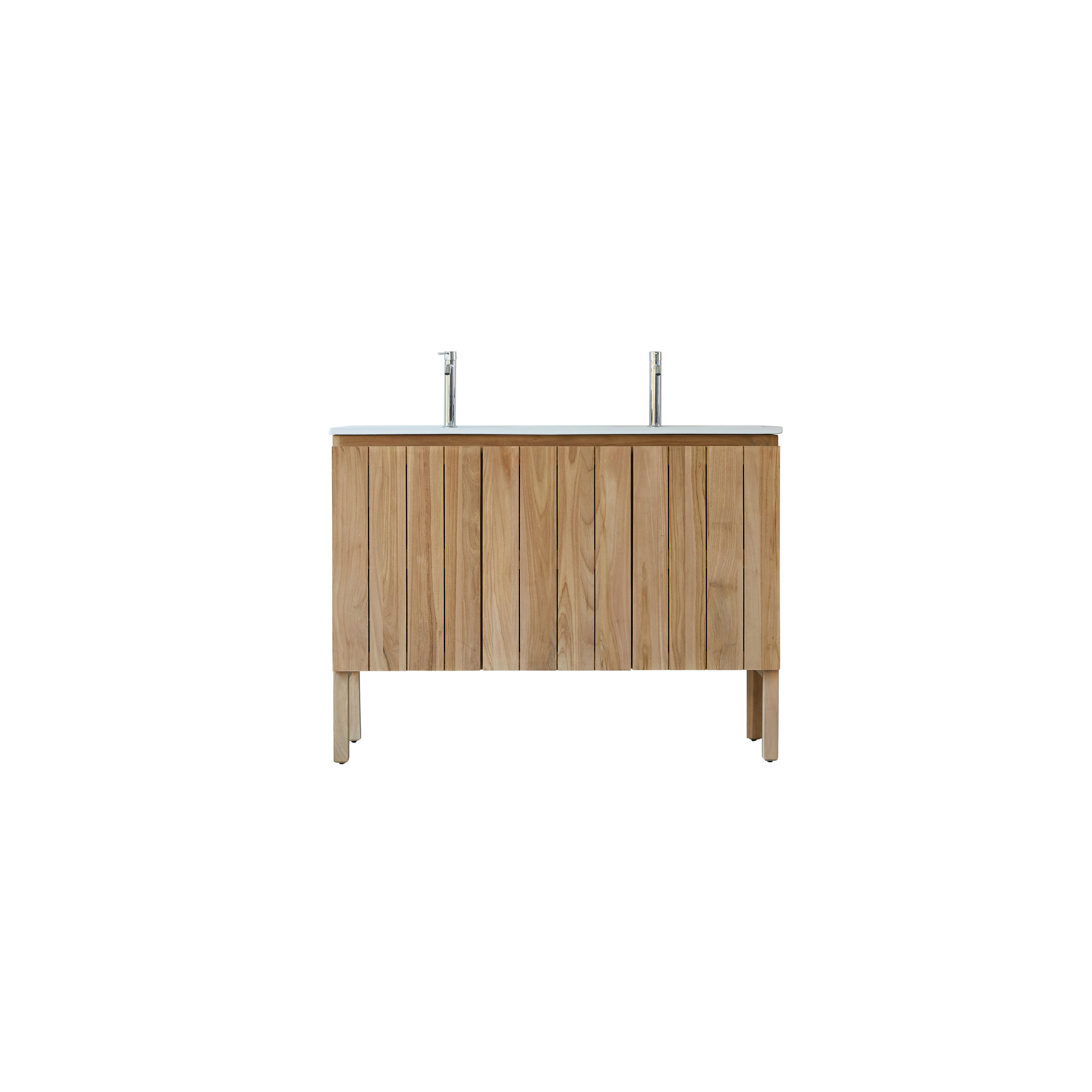 BADEZIMMERMÖBEL Jill Natur aus Teak - Naturfarben, Holz (121/90/46cm) - Tikamoon