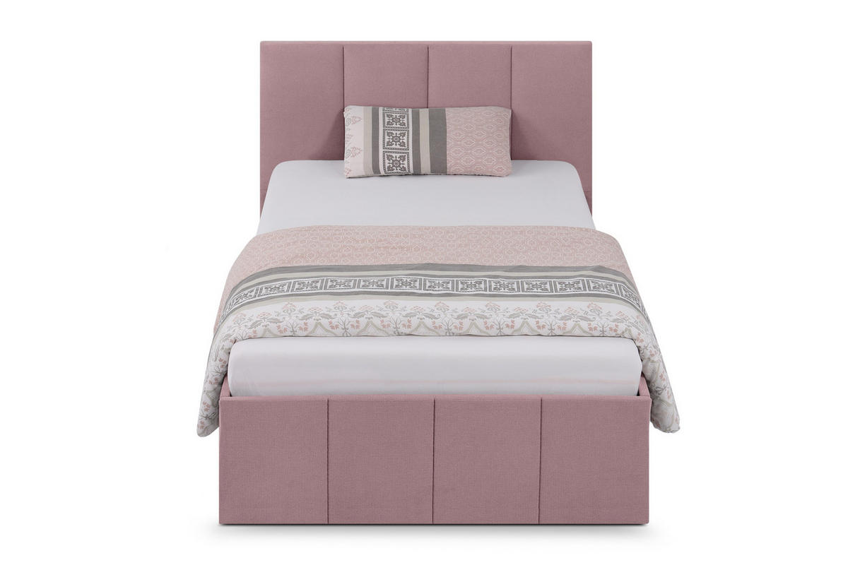 POLSTERBETT Dalas Rose 100 x 200 x 40 cm Stauraum Mit hochwertiger Matratze H3 (bis 120 kg) und Lattenrost - Rosa, Holz (100/200cm) - Halmon Schlafkomfort Betten 